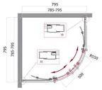 Belbagno Uno Душевой уголок 80х80х195h, стекло прозрачное UNO-195-R-2-80-C-Cr