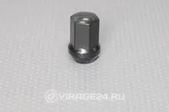 Гайка колеса 12*1,25*35 конус, головка на 19, сталь, чёрная 801444 BA-Cr, ВЕКТОР