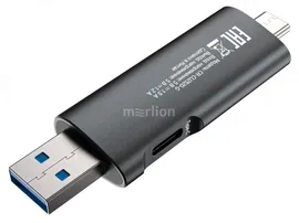 Картридер USB 2.0/­Type C Digma CR-СU2520-G серый