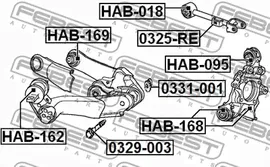 FEBEST HAB-162. Сайлентблок заднего рычага комплект Honda CR-V III/CR-V IV/FR-V 04>12
