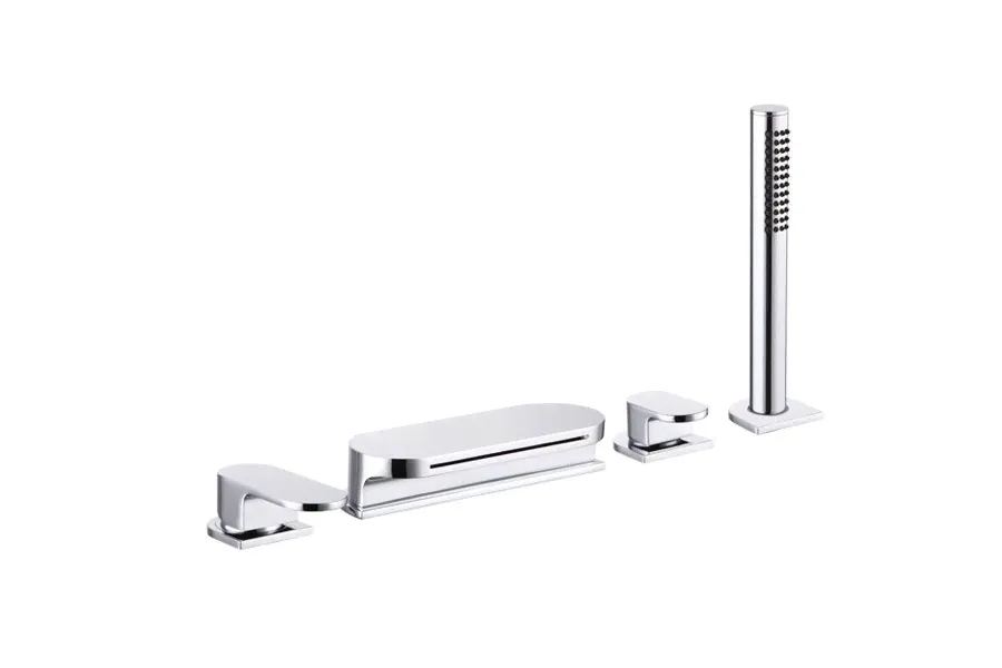 Смеситель на борт ванны Ravak Chrome CR 025.00 на 4 отверстия (врезной каскадный), хром