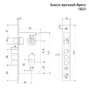 Замок врезной Apecs 1023/60-CR (хром)