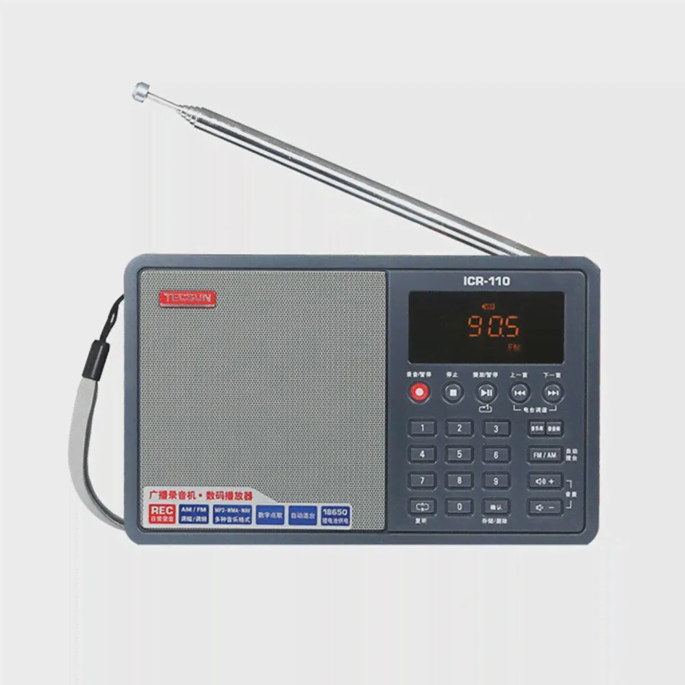 🛍 TECSUN ICR-110 FMAM радио TF карта MP3 плеер рекордер радио портативный Радиоприемник-3
