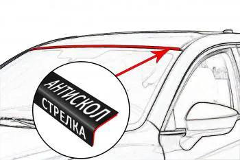 Универсальный антискол лобового стекла Стрелка11 Honda CR-V RE1,RE2,RE3,RE4,RE5,RE7 дорестайлинг (2007-2010)