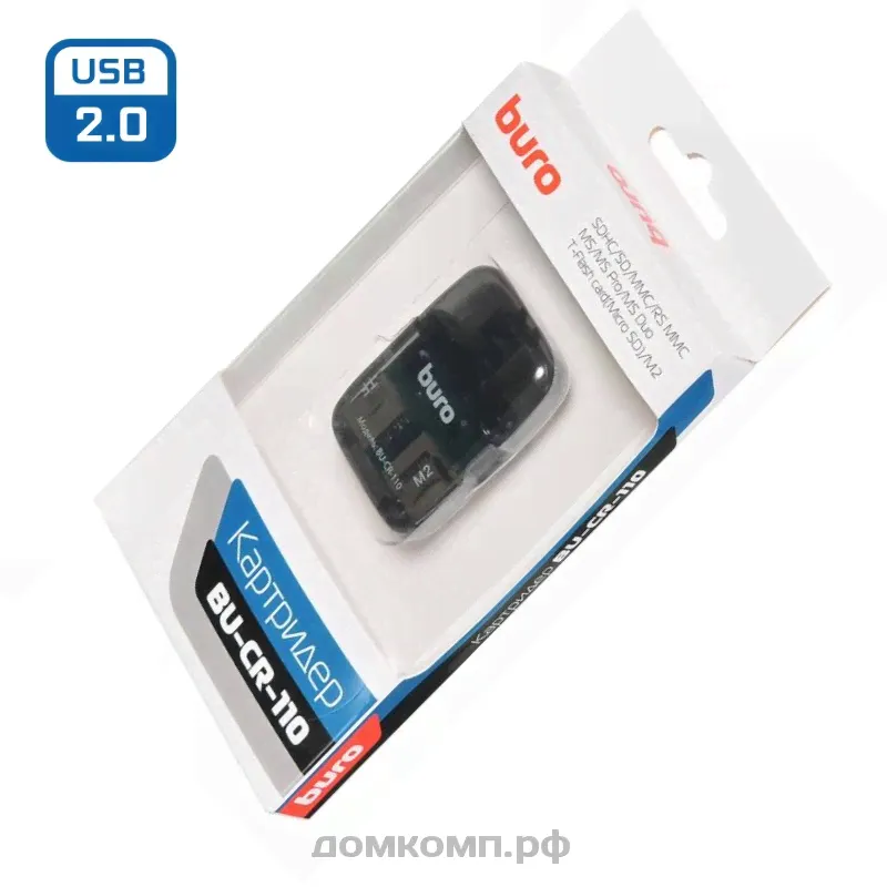 Кард-ридер Buro BU-CR-110 (USB 2.0 тип А, Micro SD, SD, MS, Duo, MMC)-0