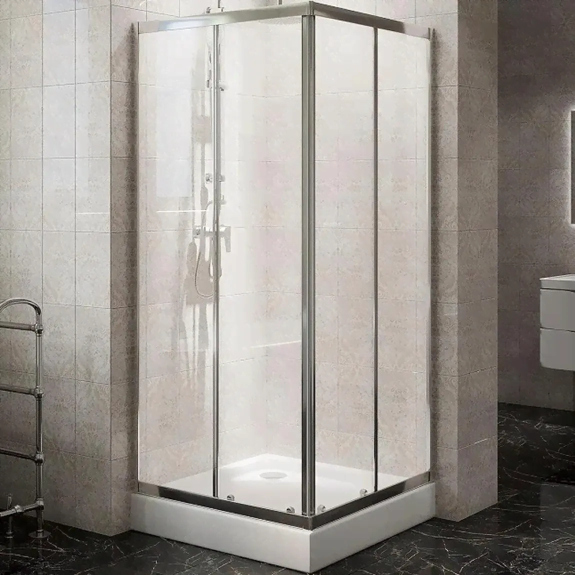 BelBagno DUE-A-2-80-C-Cr Душевой уголок-3