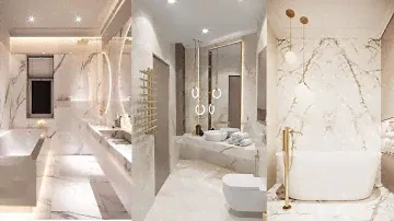 Luxury Marble Bathroom Design Ideas | White and Gold