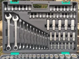 Набор инструмента, 1/4", 3/8", 1/2", Cr-V, S2, усиленный кейс, 216 предм. STELS (14115)