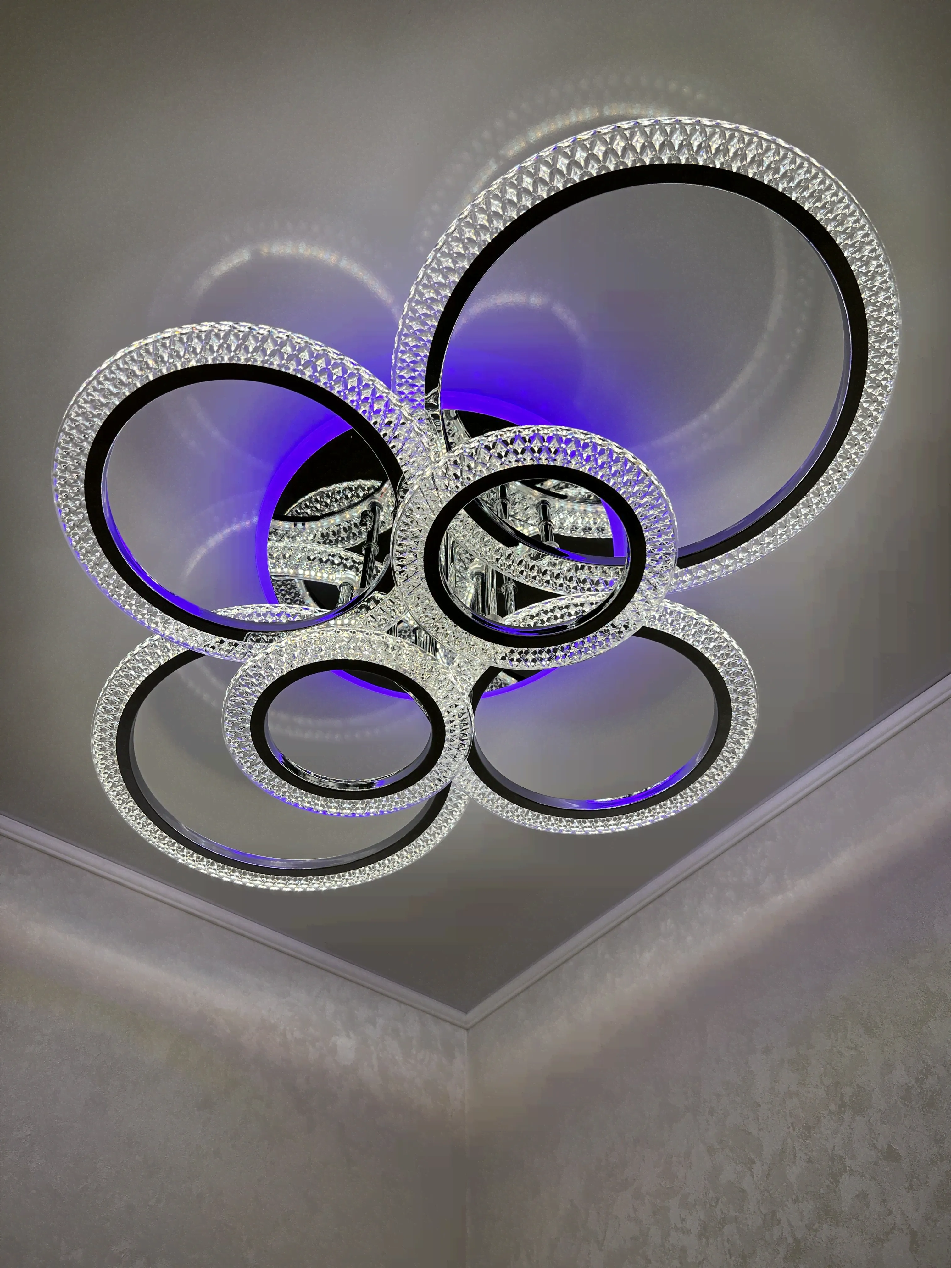 Люстра светодиодная LC8488C/6 CR (RGB) 132W+8W 760*580*150