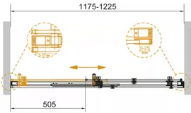 Душевая дверь в нишу Cezares STYLUS-SOFT-BF-1-120-C-Cr