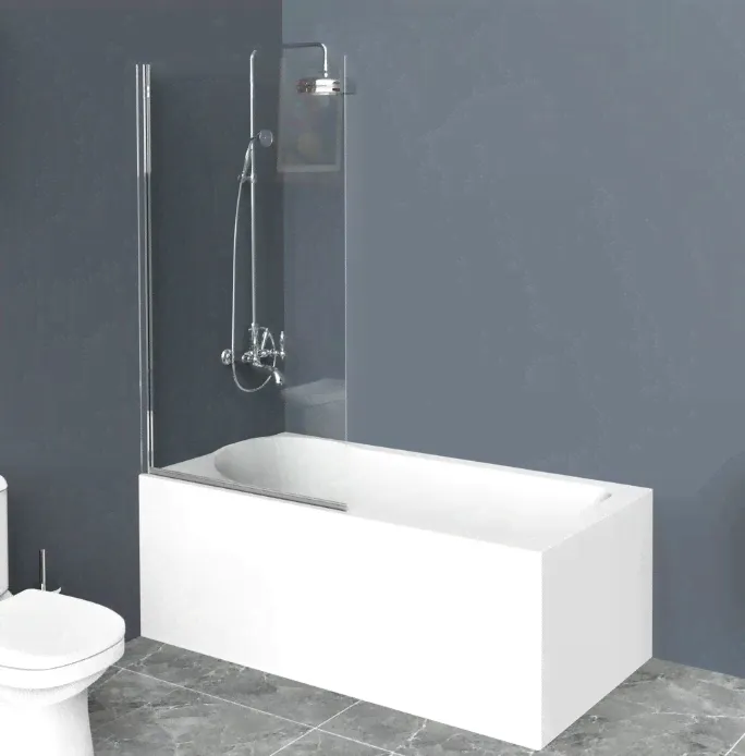 Шторка на ванну BelBagno UNO-V-1-80/150-C-Cr прозрачное стекло