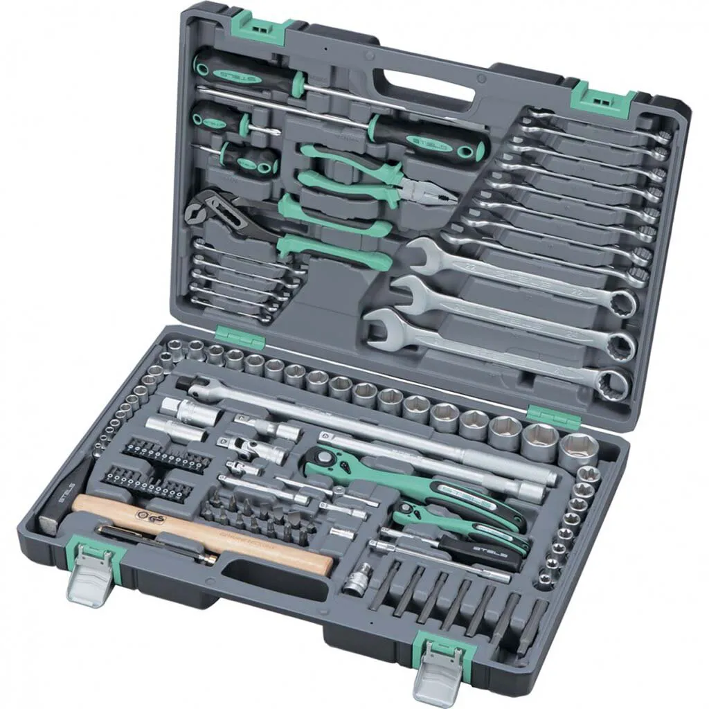 Набор инструмента, 1/4", 1/2", Cr-V, S2, усиленный кейс, 119 предм,