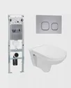 Комплект WeltWasser инсталляция + унитаз AMBERG 350 ST + BAARBACH 004 GL-WT + AMBERG RD-CR