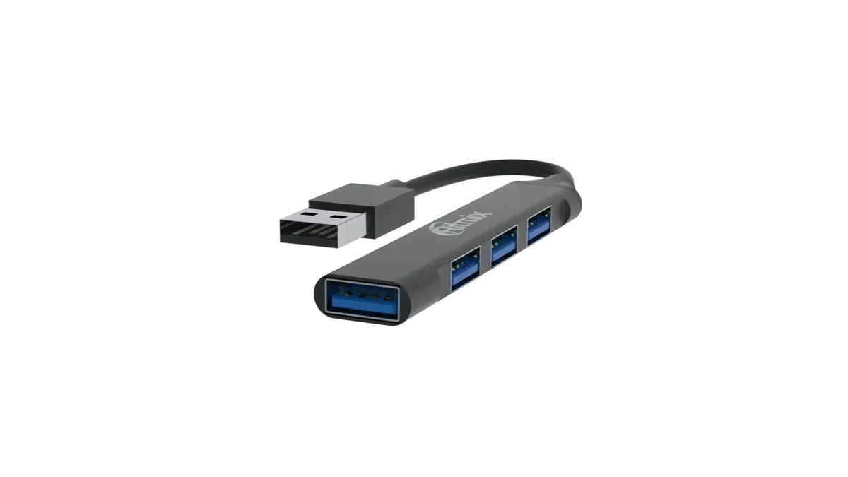 Концентратор Ritmix CR-4400 Metal, 3xUSB 2.0, 1xUSB 3.0-0
