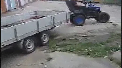 Минитрактор с мотоблока ЗУБР 12 к с + прицеп  длинномер