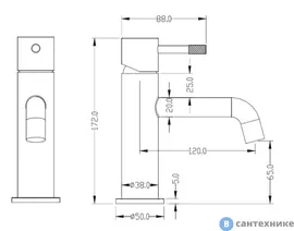 Смеситель Boheme Uno 461-CR для умывальника, хром