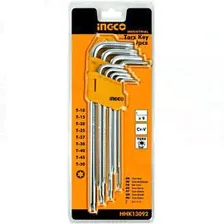 Набор шестигранников (звездочек) TORX; Cr-V 9шт; Т10-Т50 INGCO INDUSTRIAL HHK13091
