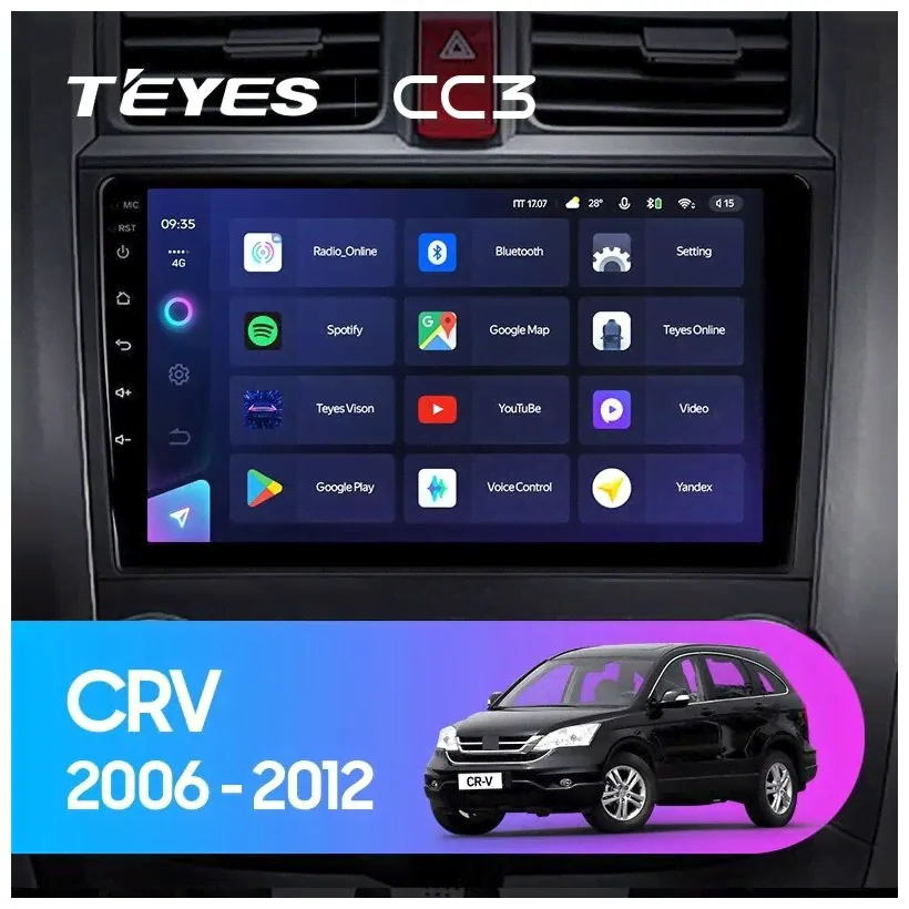 Магнитола Teyes CC3 4-64 Honda CR-V 3 RE 2006 — 2012 9.0"