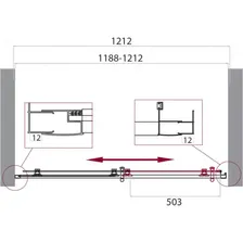 Душевая дверь 120 см BELBAGNO UNO UNO-195-BF-1-120-C-Cr