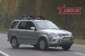 Защита переднего бампера (кенгурин низкий) d 76 "Honda CR-V" 2005-