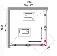 Душевой уголок BelBagno Uno UNO-195-A-2-100-C-Cr
