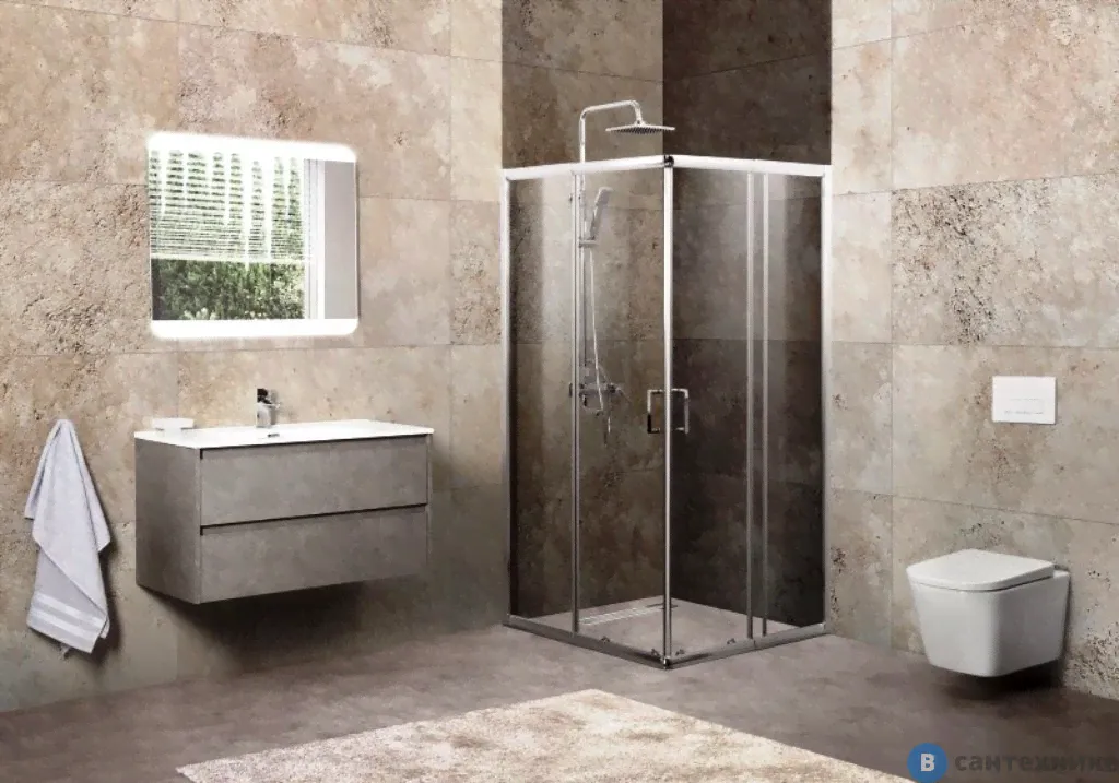 Душевой уголок BelBagno UNIQUE-A-2-75/90-C-Cr ((750-900)x(750-900)x1900) без поддона
