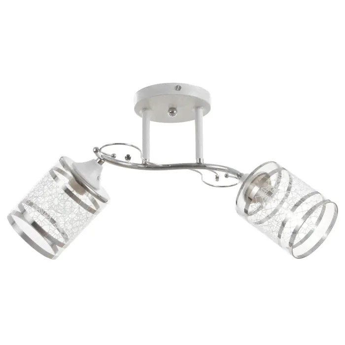 Люстра XA1306/2 WH+CR белый/хром 2х60Вт E27 45х20х26см