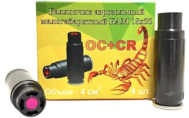 Патроны БАМ OC+CR аэрозольные (Скорпион 18х55)-0