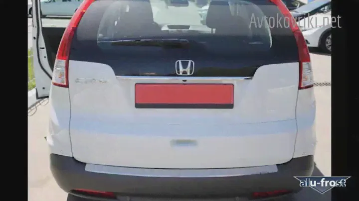 Накладка на бампер с загибом для Honda CR-V 2013- Alufrost