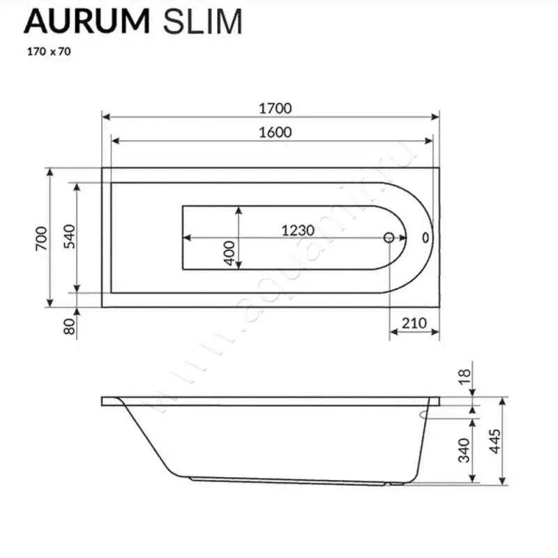     LUX Excellent Aurum Slim 150x70 (WAEX.AUR15S.LUX.CR)-0