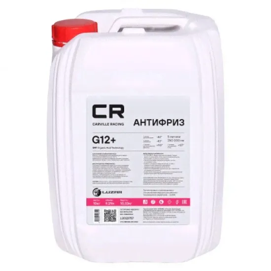 Антифриз CR G12+ OAT -40°С, красный, готовый, 10кг/9,35л Carville Racing L2022757