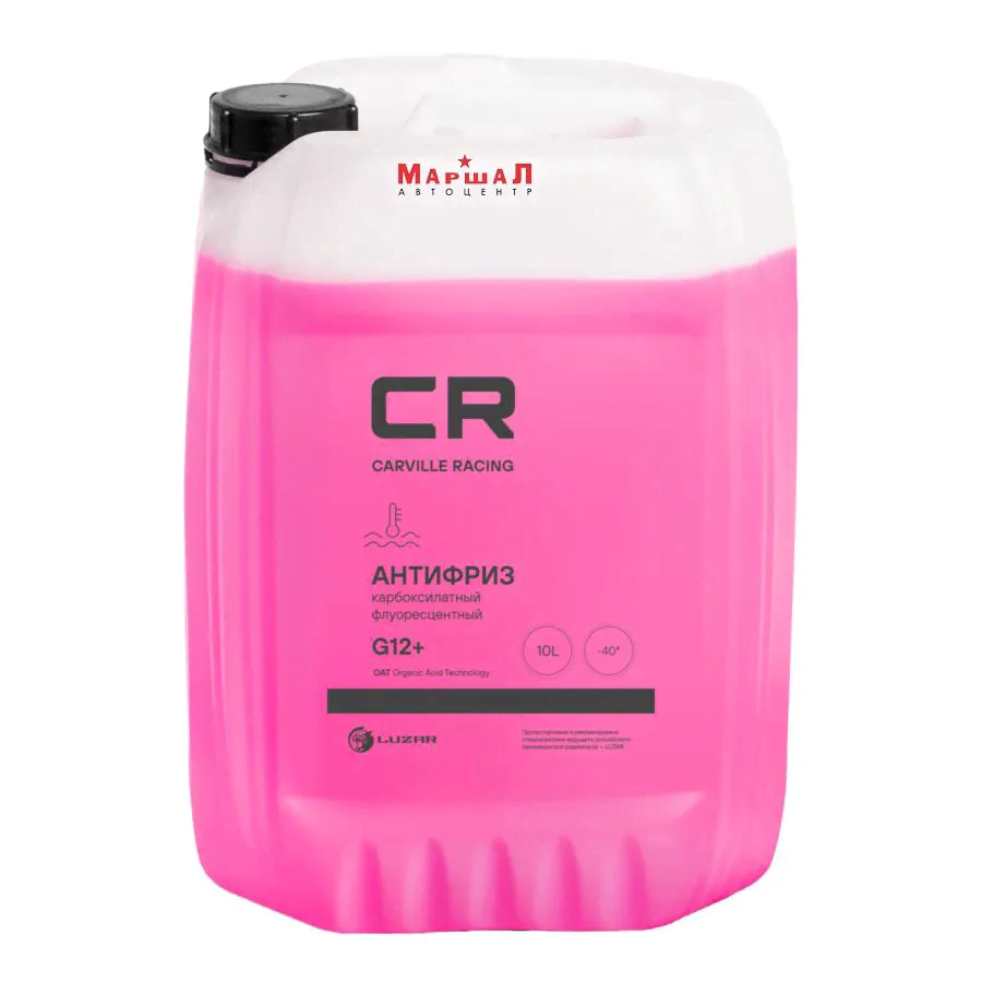 L2018209 CARVILLE RACING Антифриз CR карбоксилатный флуор. -40°С, G12+, красн, готовый, 10л/10.74кг (L2018209)-0