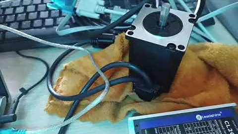 Testing Servo motor 57CME23-C with RS485 Modbus communication driver CL2C-RS57