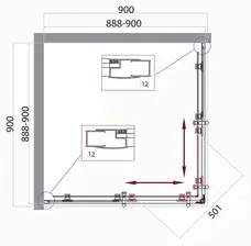 Душевой уголок BelBagno Uno UNO-195-A-2-90-C-Cr