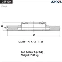 Диск тормозной пер. ADVICS (F) HONDA CR-V RE (06-11), CR-V RM (11-16), CROSSTOUR TF (09-15) 765892