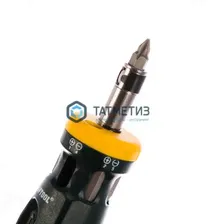 Набор отвертка реверсивная с удлин битами, Cr-V, 12-в-1 KRAFTOOL "BIT LOCK"