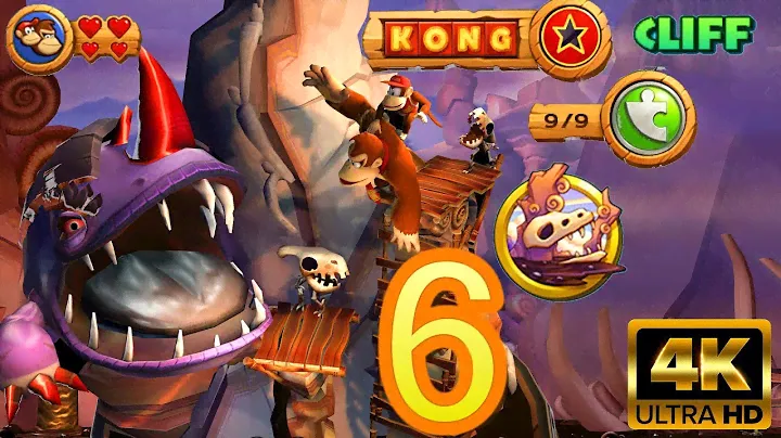 Donkey Kong Country Returns - World 6 [Cliff] | No Damage / All Collectibles [4K]