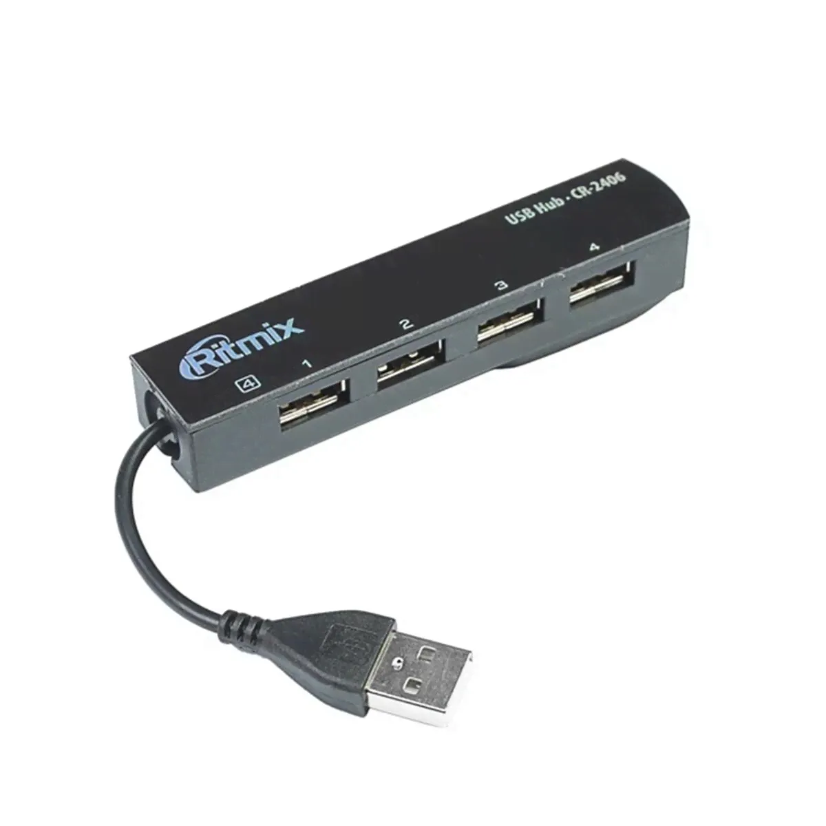 USB разветвитель RITMIX CR-2406, USB 2.0, 4 порта, цвет черный-0