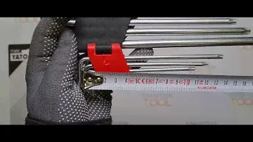Шестигранники YATO длинные ТОRХ Т10-Т50, CrV, 9 шт., 52-55 HRC, YT-0512