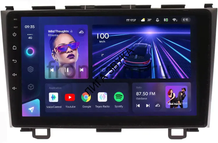 Штатная магнитола Honda CR-V III 2007-2012 Teyes CC3 9 дюймов 3/32 RM-9008 Android 4G-SIM, DSP, QLed-0