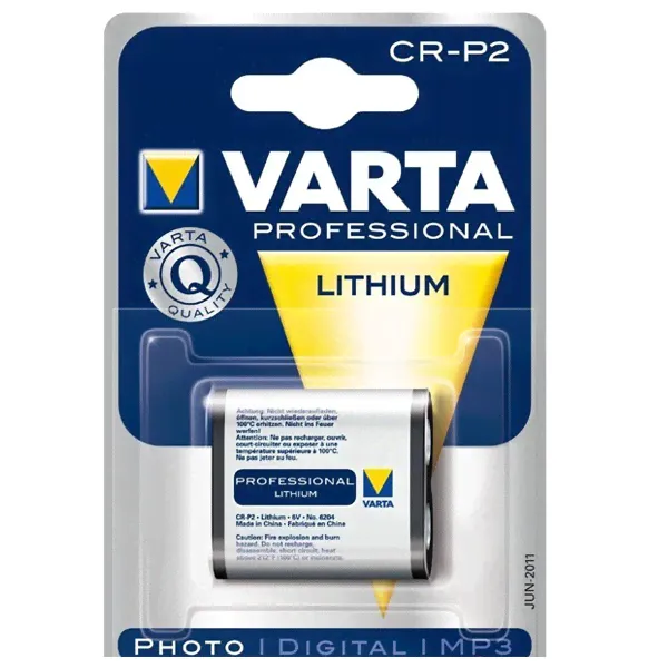 Батарейка CR P2 VARTA PROFESSIONAL PHOTO LITHIUM (упаковка 1шт) 06204301401-0