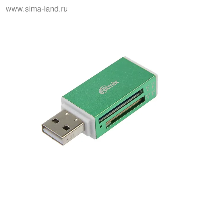 Картридер RITMIX CR-2042 green, SD/microSD/MS/M2-0
