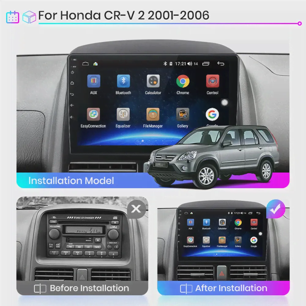 🛍 REAKOSOUND 2 din 9 "Автомобильная магнитола для Хонда сrv CR-V 2001-2006 мультимедийный плеер Android 8,1 авто радио Wi-Fi GPS навигации плеер-4