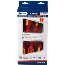 Набор КОБАЛЬТ отверток диэлектрических Ultra Grip CR-V (6 шт.) коробка 646-522