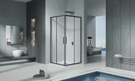 Душевой уголок Good Door COFE CR-80-C-B стекло прозрачное/профиль черный