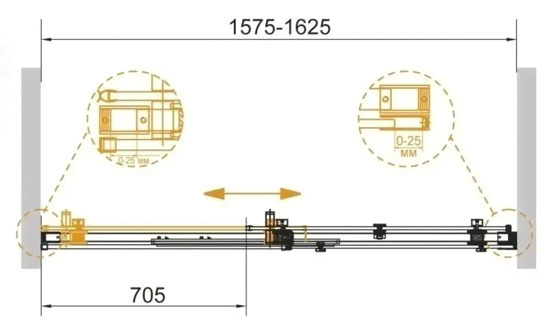 Душевая дверь Cezares STYLUS-SOFT-BF-1-160-C-Cr-1