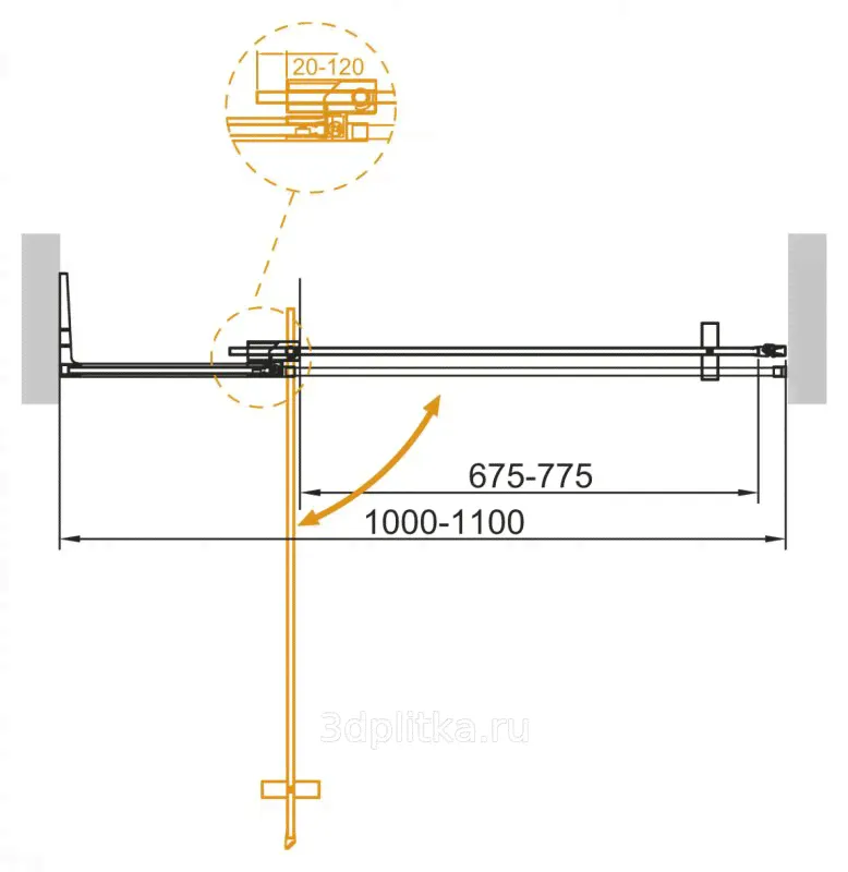 Душевая дверь Cezares Slider SLIDER-B-1-100/110-C-Cr 100/110 стекло прозрачное/хром-0