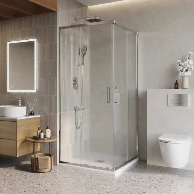 Душевое ограждение BELBAGNO LUCE-A-2-100-C-Cr