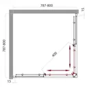 Душевой уголок BelBagno Uno 195-A-2-80-P-Cr без поддона