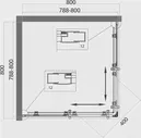 Душевой уголок BelBagno Uno 80 стекло текстурное UNO-195-A-2-80-P-Cr